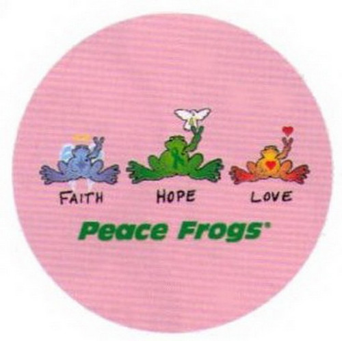 Peace Frogs Faith Hope Love Button PB4486