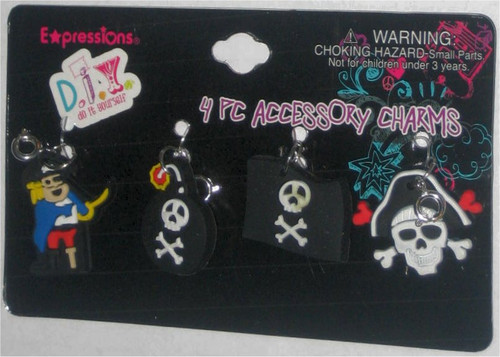 Pirate Accessory Charm Keychain Set - 4 Charms - (Rainbow Expressions)