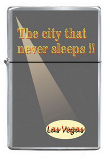 Las Vegas City Never Sleeps Spotlight Refillable Metal Lighter ZP-0339