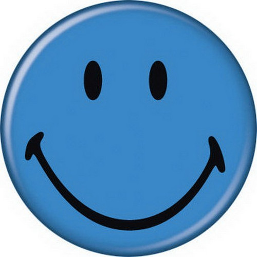 Smiley Blue Classic Button 82122