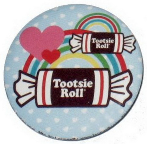 Tootsie Roll Rainbow Candies Heart Button