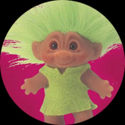 Trolls Green Troll Red Background Button TB1866