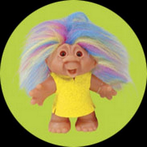 Trolls Pink Troll Green Background Button TB1868