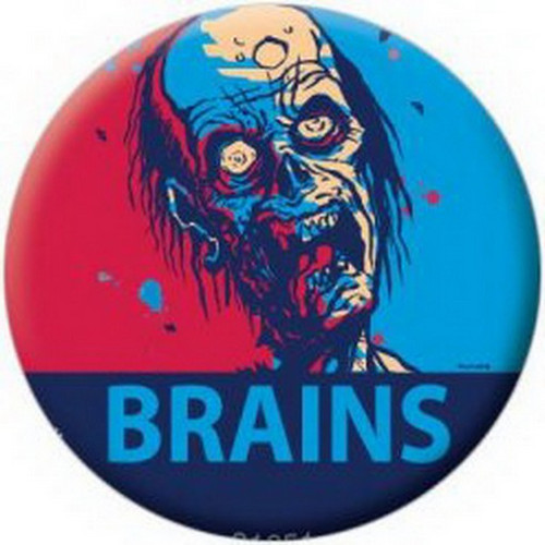 Zombie Brains Blue Red Button 81651