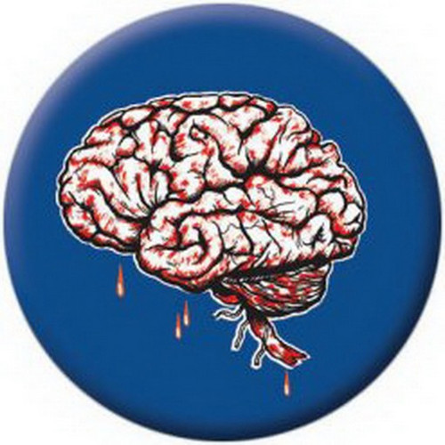 Zombie Brain Blue Button 81652