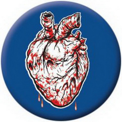 Zombie Heart Blue Button 81654