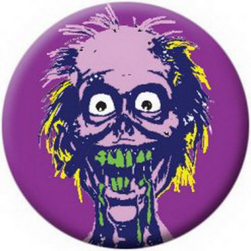 Zombie Face Purple Button 81660
