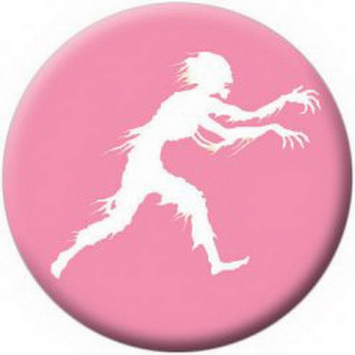 Running Zombie Pink Button 81666
