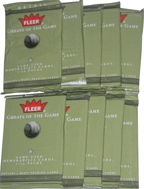 MLB Fleer Greats of The Game (2004) Baseball Trading Card Pack Lot - (10 Packs)
