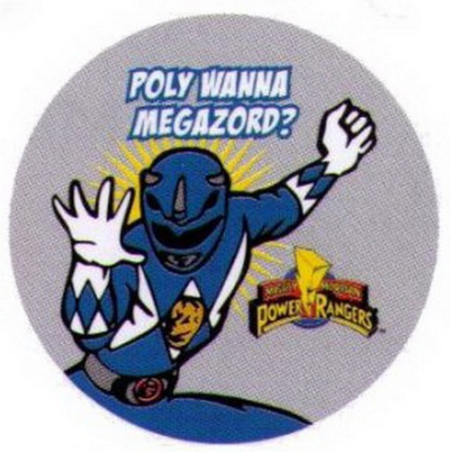 Power Rangers Poly Wanna Megazord Blue Ranger Button PB4547