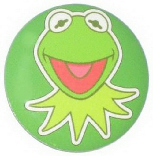 The Muppets Kermit Face Green Button