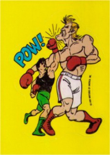 Nintendo Punch Out Glass Joe POW! Topps Sticker