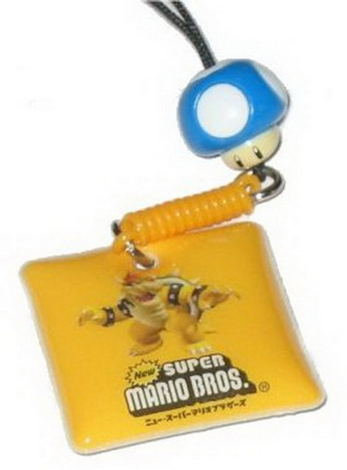Nintendo Super Mario Bros. Blue Mushroom Bowser Charm Keychain
