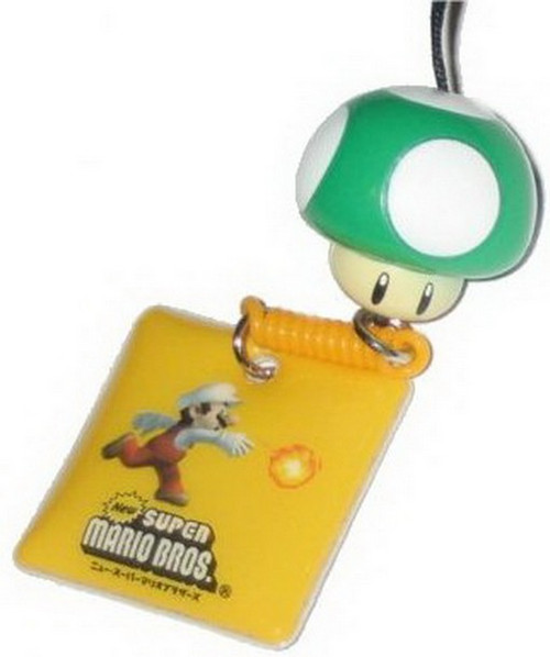 Nintendo Super Mario Bros. One-Up Mushroom & Fire Mario Charm Keychain