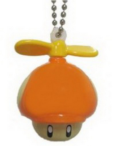 Nintendo Super Mario Bros. Wii Light-Up Mascot Propeller Mushroom Charm Keychain