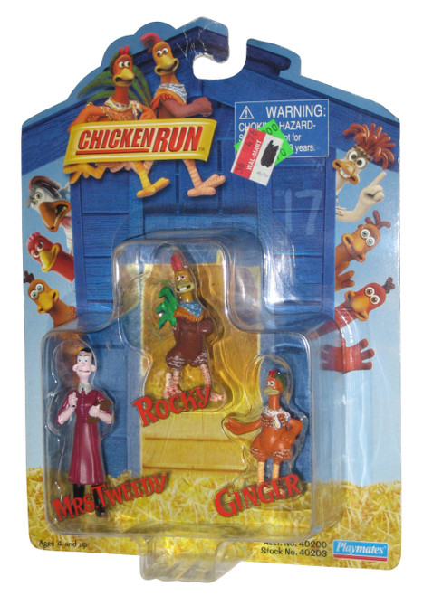 Chicken Run Rocky, Mrs. Tweedy & Ginger (2000) Playmates Mini Figure Set