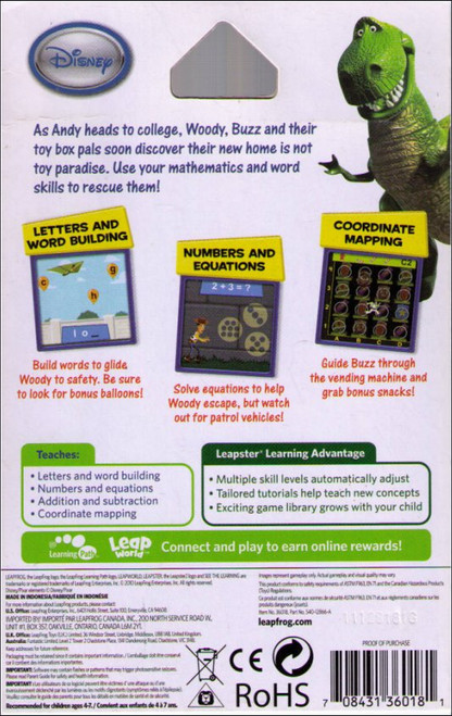 Disney Toy Story 3 LeapFrog Leapster Learning Kids Game