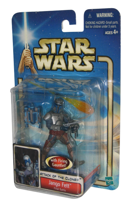 Star Wars Attack of The Clones (2002) Jango Fett Final Battle Figure w/ Firing Gauntlet