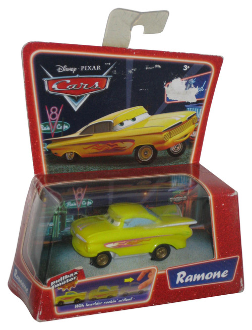 Disney Cars Movie Yellow Ramone Pullbax Motor Car w/ Lowrider Rockin Action - (Damaged Packaging)