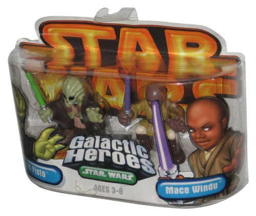 Star Wars Galactic Heroes (2005) Mace Windu & Kit Fisto Figure Set
