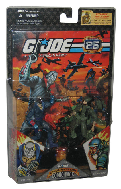 GI Joe 25th Anniversary Destro & CPL Breaker Comic Pack Figure Set