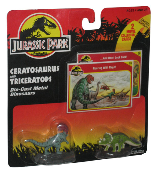 Jurassic Park Ceratosaurus & Triceratops Kenner Toy Die-Cast Metal Figure Set
