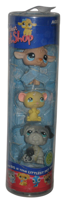 Littlest Pet Shop Winter 3-Pack Poodle Hamster & Pug Toy Figure Set