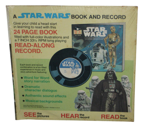 Star Wars Vintage 33 1/3 RPM Record w/ Read Along Book - (Story, Music & Photos Original Motion Picture)