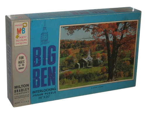Big Ben Autumn In Vermont 1000pc Jigsaw Milton Bradley Puzzle - (26 x 20 inches)