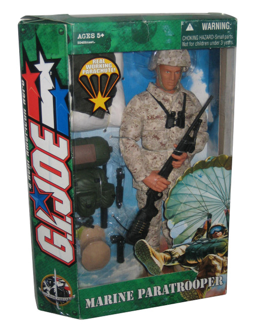 GI Joe Marine Paratrooper 12 Inch Action Figure w/ Real Working Parachute