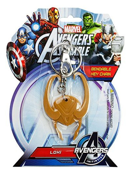 Marvel Avengers Initiative Loki Helmet Bendable NJ Croce Keychain