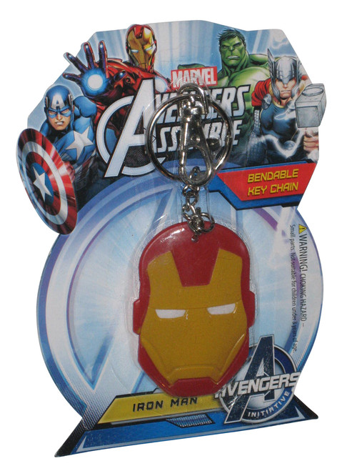 Marvel Comics Avengers Iron Man Face Helmet NJ Croce Bendable Keychain