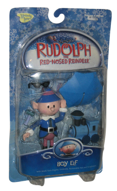 Rudolph The Red Nosed Reindeer Boy Elf Memory Lane Figure w/ Train