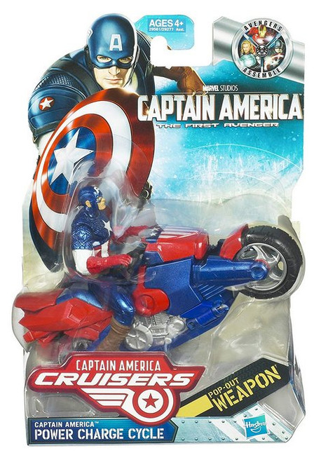 Marvel Captain America Cruisers Power Charge Cycle Zoom N Go Toy Motorcycle