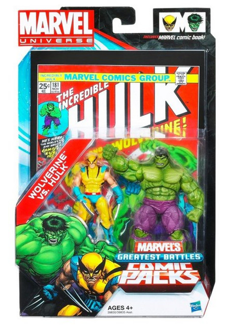 Marvel Universe Wolverine vs. Hulk 181 Comic Book Figure Set - (Greatest Battles 2-Pack)