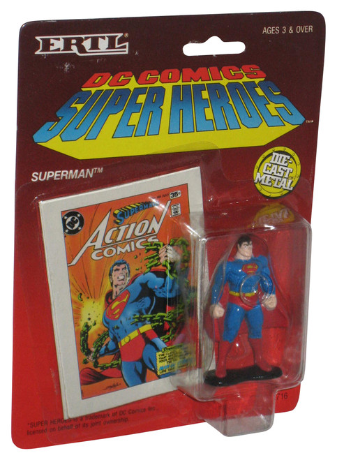 DC Comics Super Heroes Superman (1990) Ertl Die-Cast Metal Figure w/ Trading Card