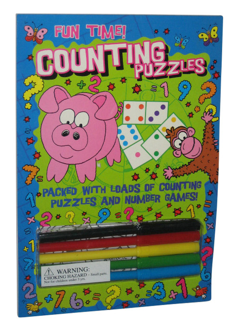 Fun Time Counting Puzzles Kids Children Activity Book w/ Markers