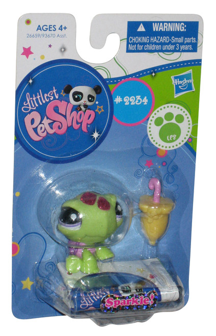 Littlest Pet Shop Sparkle Turtle with Umbrella Toy Figure #2234