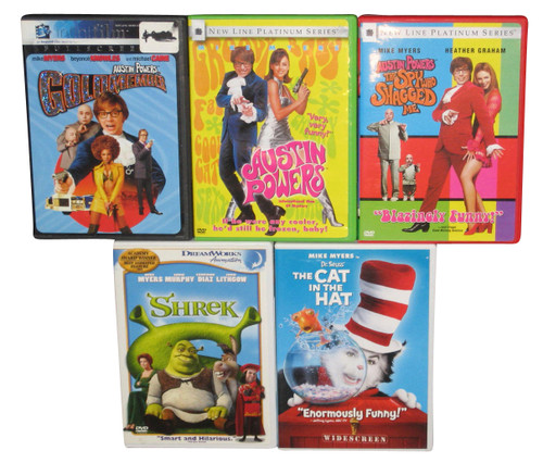 Mike Myers Comedy DVD Lot - 5 DVDs - (Shrek / Austin Powers / Cat In The Hat)