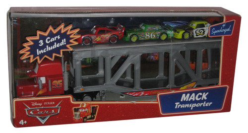 Disney Cars Movie Mack Transporter w/ 3 Cars Supercharged Set - (Lightning McQueen, Chick Hicks & Leakless)