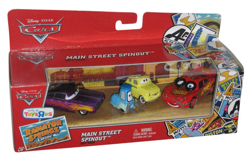 Disney Cars Main Street Spinout Radiator Springs 4-Car Gift Pack - (Ramone / Luigi / Guido / Tire Lightning McQueen)