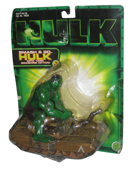 Marvel Incredible Hulk Smash & Go (2003) Toy Biz Figure w/ Tank Smashing Action