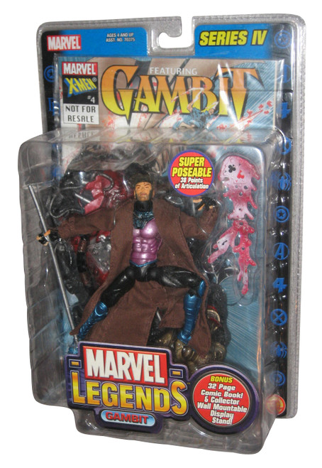 Marvel Legends Series IV Gambit (2003) Toy Biz Action Figure w/ Comic Book