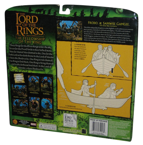 Lord of The Rings Fellowship Frodo & Samwise Gamgee Toy Biz Figure Set w/ Elven Boat