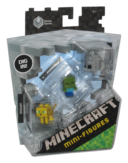 Minecraft Series 2 Ocelot, Zombie & Silverfish 3-Pack Figure Set