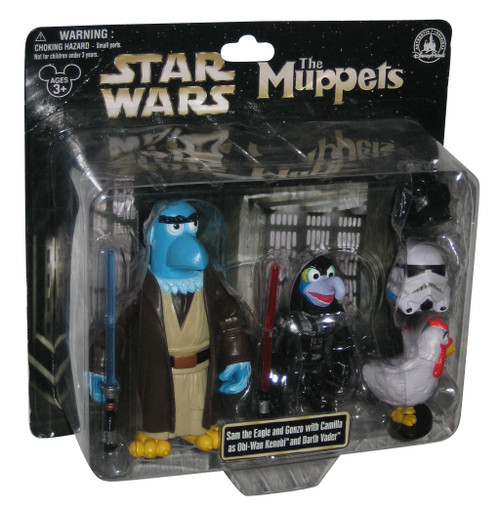 Disney Star Wars Muppets Figure Set - (Sam The Eagle Obi-Wan Kenobi & Gonzo Darth Vader with Camille)