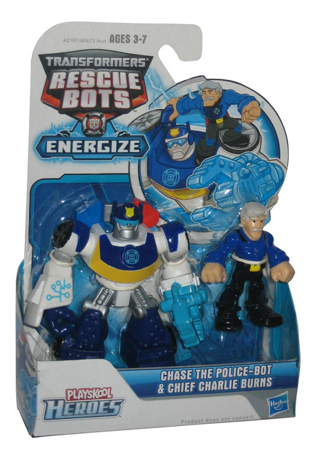 Transformers Rescue Bots Chase The Police-Bot & Chief Burns Playskool Heroes Figure Pack