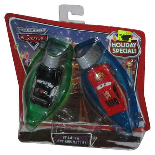 Disney World of Cars Holiday Special Sheriff & Lightning McQueen Toy Car 2-Pack