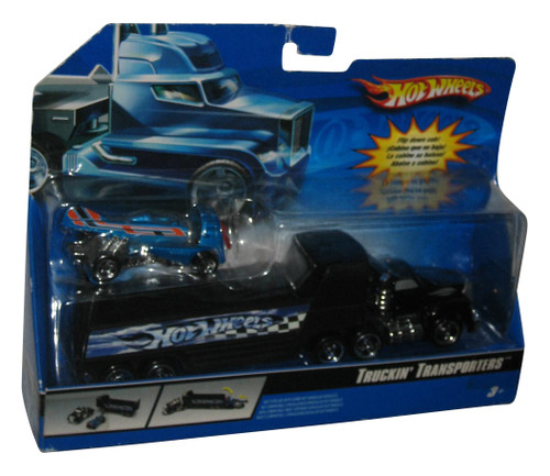 Hot Wheels Truckin' Transporters (2006) Blue Flames Toy Truck Car Set J5137