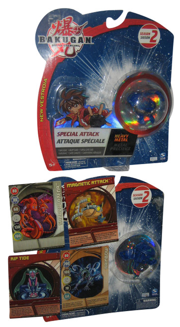 Bakugan Special Attack Heavy Metal (2008) Season 2 Toy Lot w/ Cards